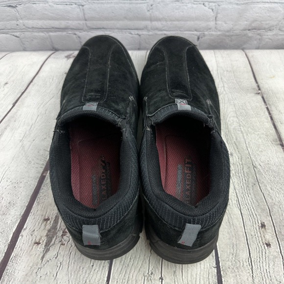 Skechers Rig‎ Mountain Top Black Suede Mens 14 Leather Walking Hiking Loafers - Picture 5 of 9